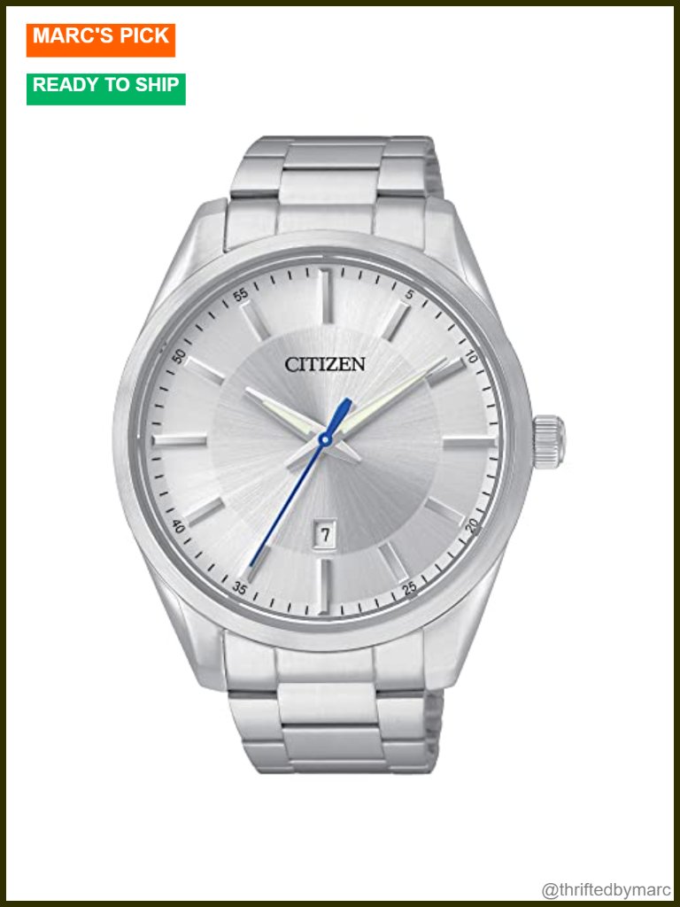 42mm Stainless Steel Japanese Quartz Watch With Fold-Over Clasp, Water